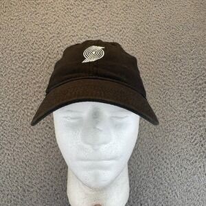Portland Trail Blazers Strap Back Dad Hat Adjustable Cap Mitchell And Ness Black